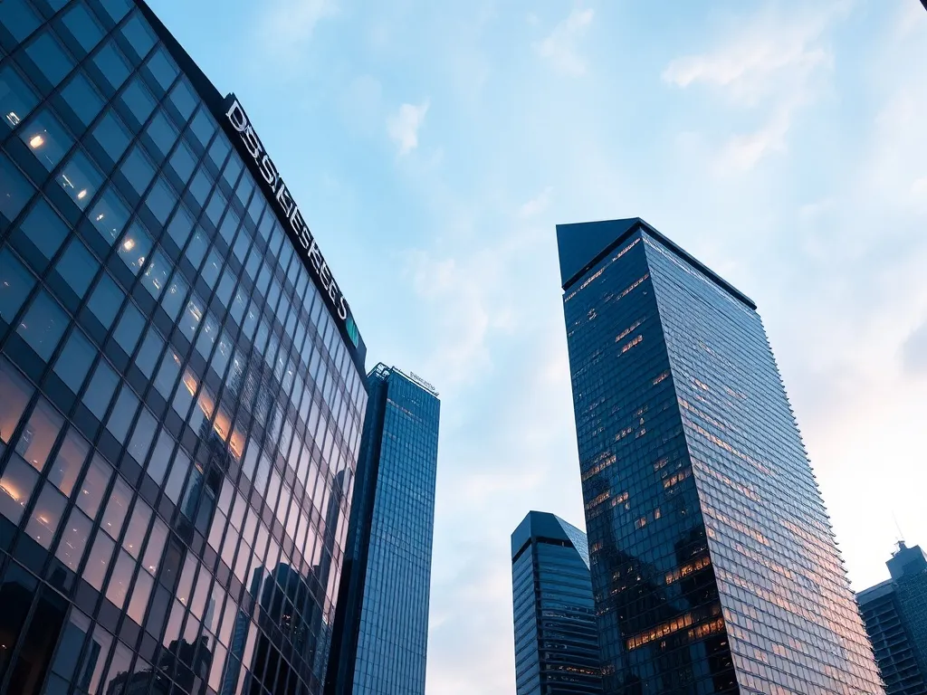 Modern skyscraper architecture in Singapore financial distri